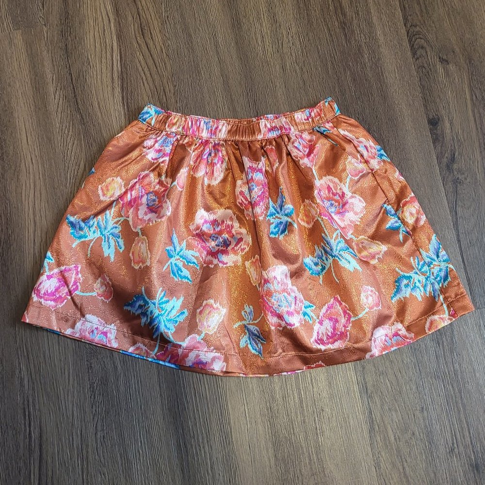 New - Gymboree Flowered Girls Skirt with pockets - size 7/8